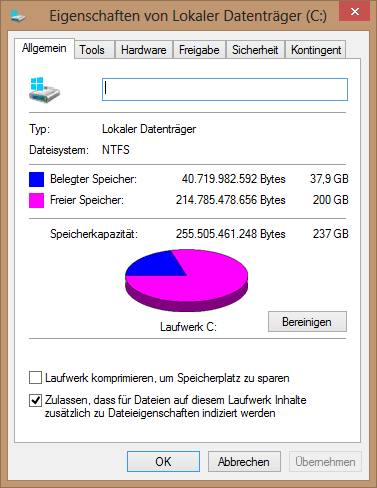 GB und keine GiB im Windows Explorer (Windows 8)